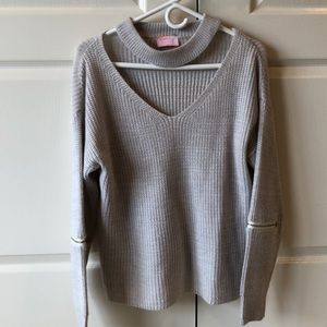 Grey cut out sweater